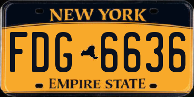 NY license plate FDG6636