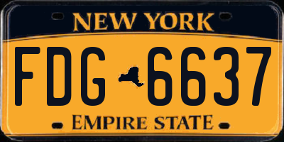 NY license plate FDG6637