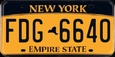 NY license plate FDG6640