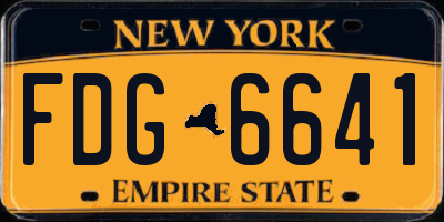 NY license plate FDG6641