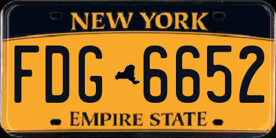 NY license plate FDG6652