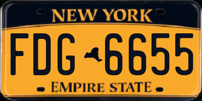 NY license plate FDG6655
