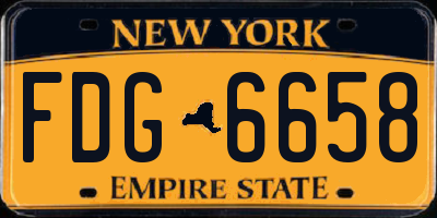 NY license plate FDG6658