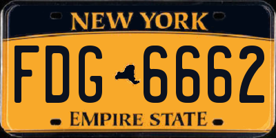 NY license plate FDG6662