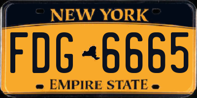 NY license plate FDG6665