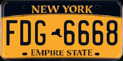 NY license plate FDG6668