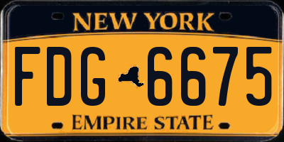 NY license plate FDG6675