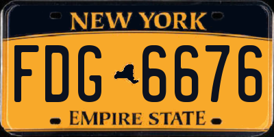 NY license plate FDG6676