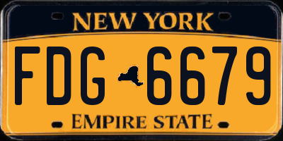 NY license plate FDG6679