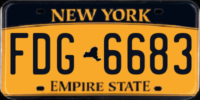 NY license plate FDG6683