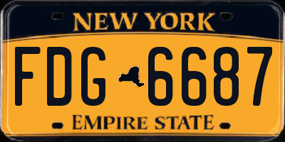NY license plate FDG6687