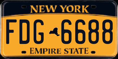 NY license plate FDG6688
