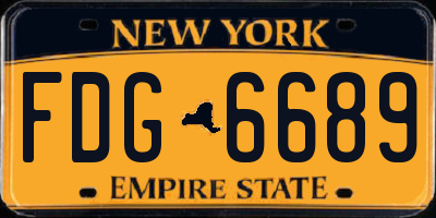 NY license plate FDG6689