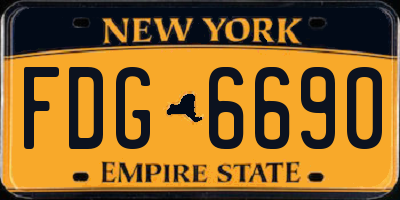 NY license plate FDG6690