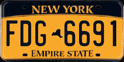 NY license plate FDG6691