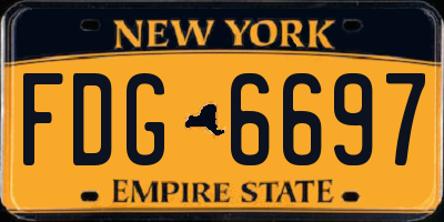 NY license plate FDG6697