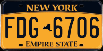 NY license plate FDG6706