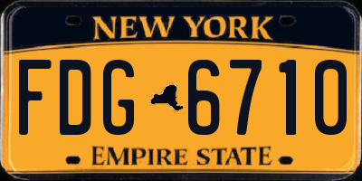 NY license plate FDG6710