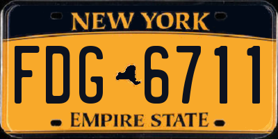 NY license plate FDG6711