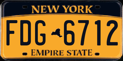 NY license plate FDG6712
