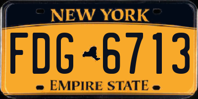 NY license plate FDG6713