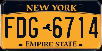 NY license plate FDG6714