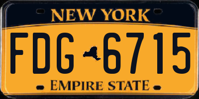 NY license plate FDG6715