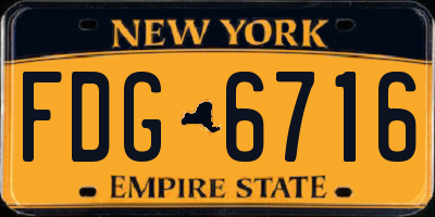 NY license plate FDG6716