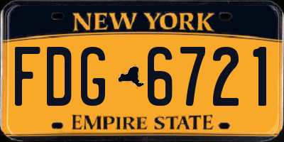 NY license plate FDG6721