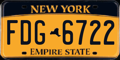 NY license plate FDG6722