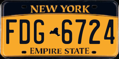 NY license plate FDG6724