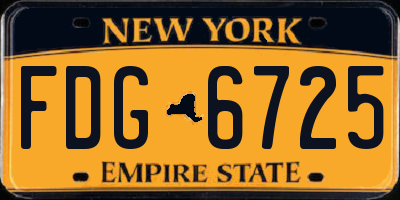 NY license plate FDG6725