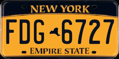 NY license plate FDG6727