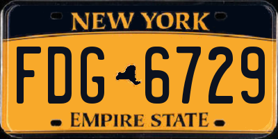 NY license plate FDG6729