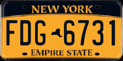 NY license plate FDG6731