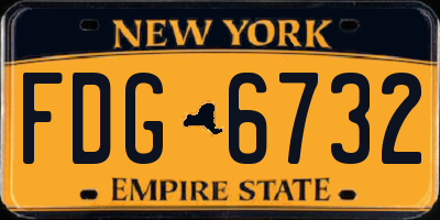 NY license plate FDG6732