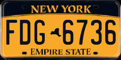 NY license plate FDG6736