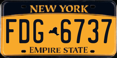 NY license plate FDG6737