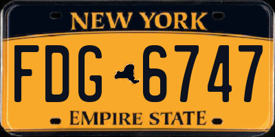 NY license plate FDG6747