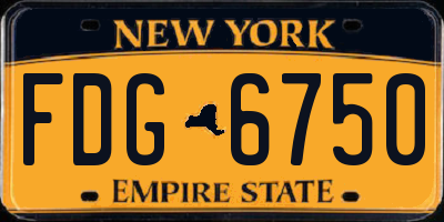 NY license plate FDG6750