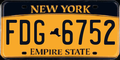 NY license plate FDG6752
