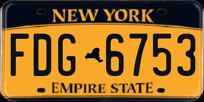 NY license plate FDG6753