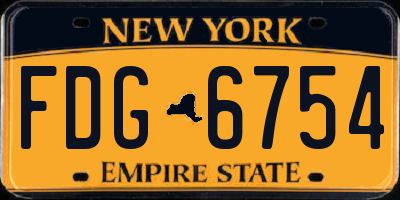 NY license plate FDG6754