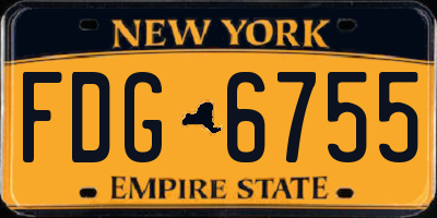 NY license plate FDG6755