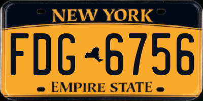 NY license plate FDG6756