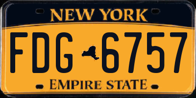 NY license plate FDG6757