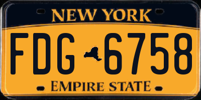 NY license plate FDG6758
