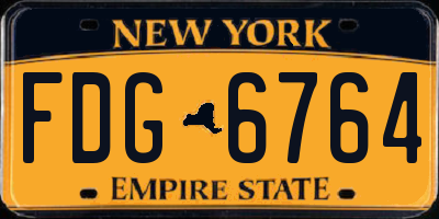 NY license plate FDG6764