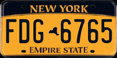 NY license plate FDG6765