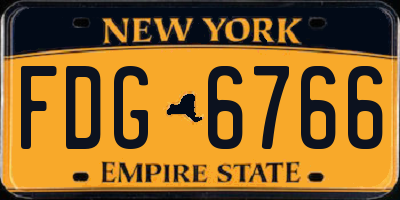 NY license plate FDG6766